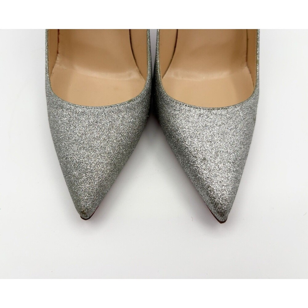 Christian Louboutin Sparkling Silver Heels - Picture 5 of 16